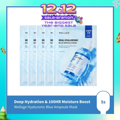 WELLAGE Real Hyaluronic Blue Ampoule Mask 5s