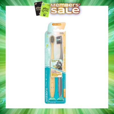 WATSONS - Super Dense Petal Soft Charcoal Toothbrush 2s