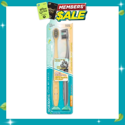 WATSONS Super Dense Petal Soft Charcoal Toothbrush 2s image