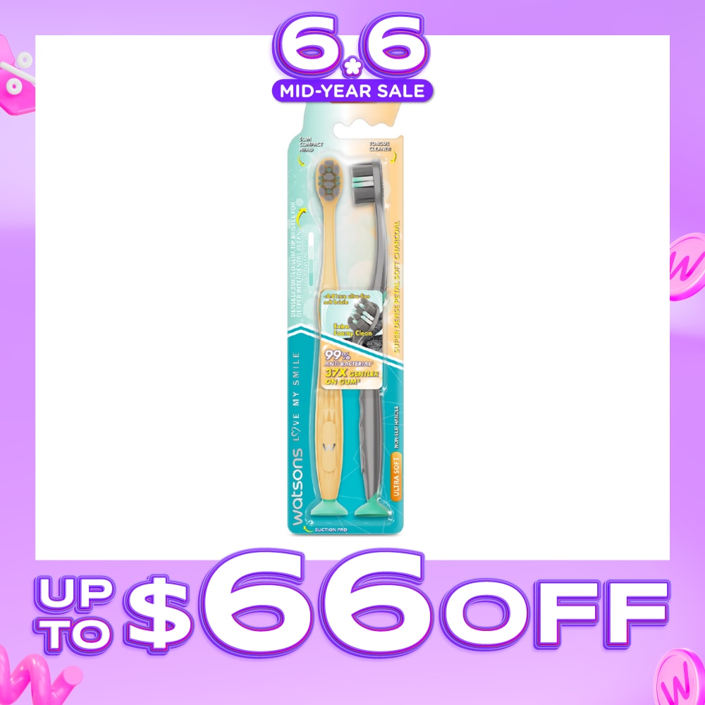Super Dense Petal Soft Charcoal Toothbrush 2s
