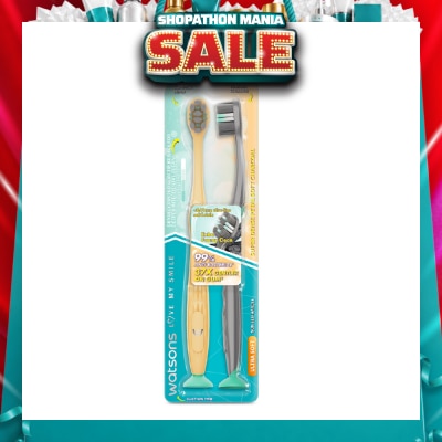 WATSONS - Super Dense Petal Soft Charcoal Toothbrush 2s