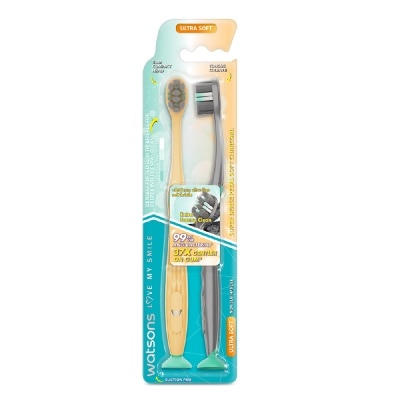 WATSONS Super Dense Petal Soft Charcoal Toothbrush 2s