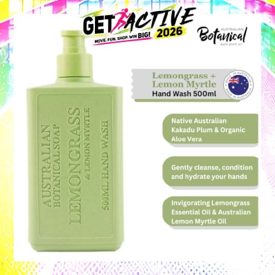 ABS - Australian Botanical Soap Lemongrass & Lemon Myrtle (Kakadu Plum Coconut Oil Organic Aloe Vera Lemongrass And Myrtle Oil) Hand Wash 500ml image