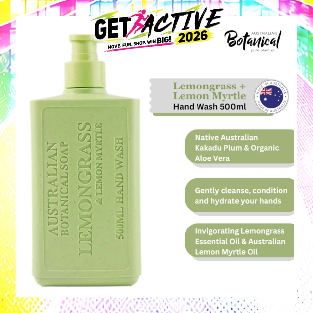 Australian Botanical Soap Lemongrass & Lemon Myrtle (Kakadu Plum Coconut Oil Organic Aloe Vera Lemongrass And Myrtle Oil) Hand Wash 500ml image