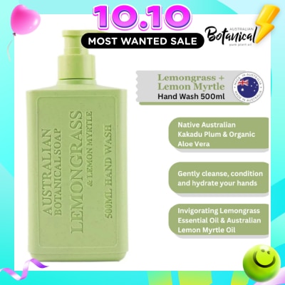 ABS Australian Botanical Soap Lemongrass & Lemon Myrtle (Kakadu Plum Coconut Oil Organic Aloe Vera Lemongrass And Myrtle Oil) Hand Wash 500ml image