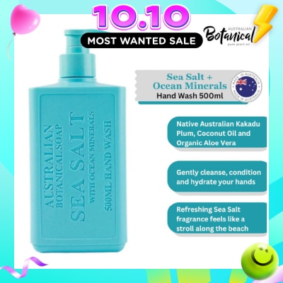 ABS Australian Botanical Soap Sea Salt With Ocean Minerals (Kakadu Plum Coconut Oil Organic Aloe Vera And Sea Salt) Hand Wash 500ml image