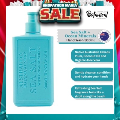 ABS - Australian Botanical Soap Sea Salt With Ocean Minerals (Kakadu Plum Coconut Oil Organic Aloe Vera And Sea Salt) Hand Wash 500ml