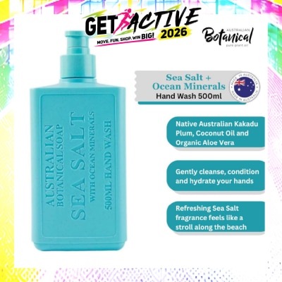 ABS - Australian Botanical Soap Sea Salt With Ocean Minerals (Kakadu Plum Coconut Oil Organic Aloe Vera And Sea Salt) Hand Wash 500ml image
