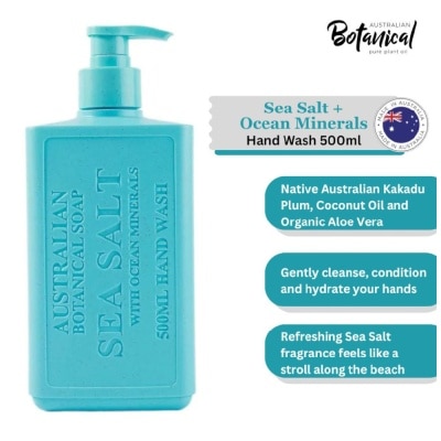 ABS Australian Botanical Soap Sea Salt With Ocean Minerals (Kakadu Plum Coconut Oil Organic Aloe Vera And Sea Salt) Hand Wash 500ml