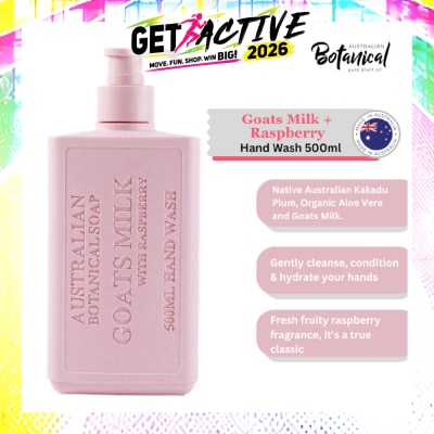 ABS - Australian Botanical Soap Goats Milk & Raspberry (Kakadu Plum Coconut Oil Organic Aloe Vera And Raspberry) Hand Wash 500ml image
