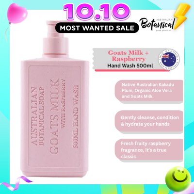 ABS Australian Botanical Soap Goats Milk & Raspberry (Kakadu Plum Coconut Oil Organic Aloe Vera And Raspberry) Hand Wash 500ml image