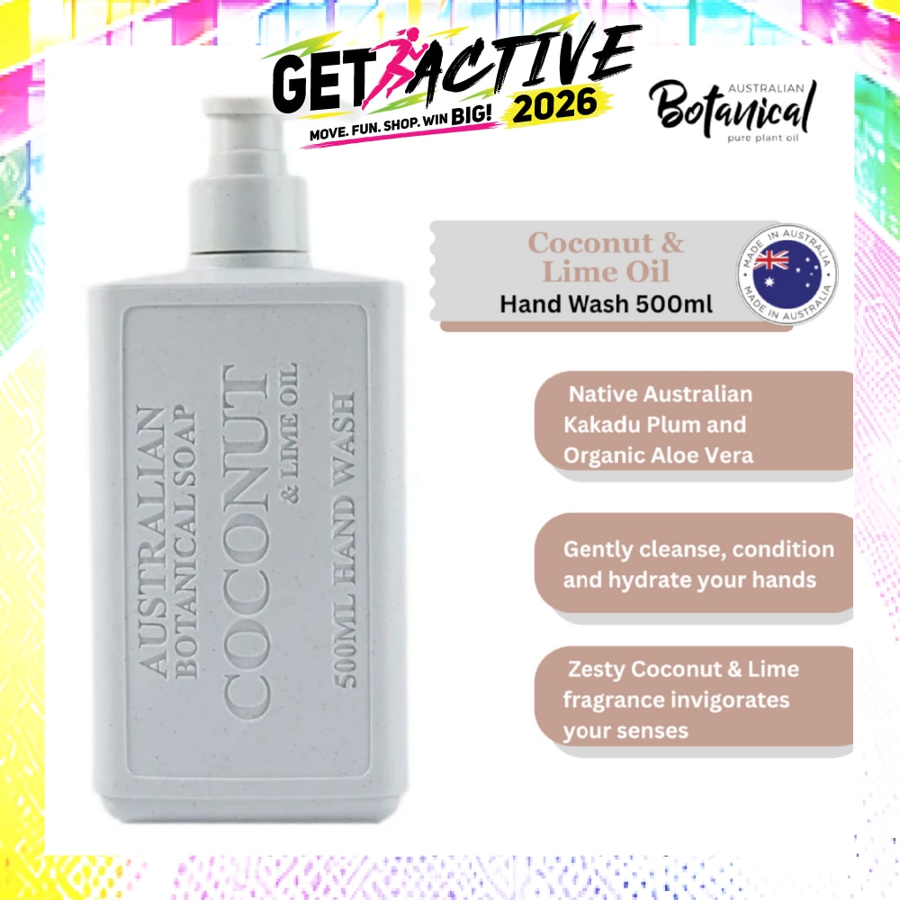 Australian Botanical Soap Coconut & Lime (Kakadu Plum Coconut Oil And Organic Aloe Vera And Lime) Hand Wash 500ml image