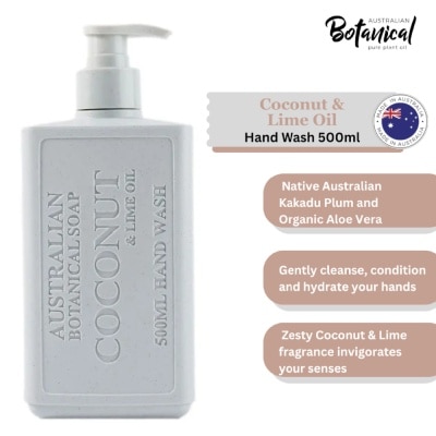 ABS Australian Botanical Soap Coconut & Lime (Kakadu Plum Coconut Oil And Organic Aloe Vera And Lime) Hand Wash 500ml