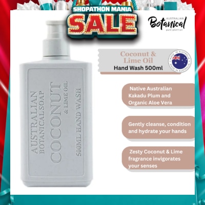 ABS - Australian Botanical Soap Coconut & Lime (Kakadu Plum Coconut Oil And Organic Aloe Vera And Lime) Hand Wash 500ml