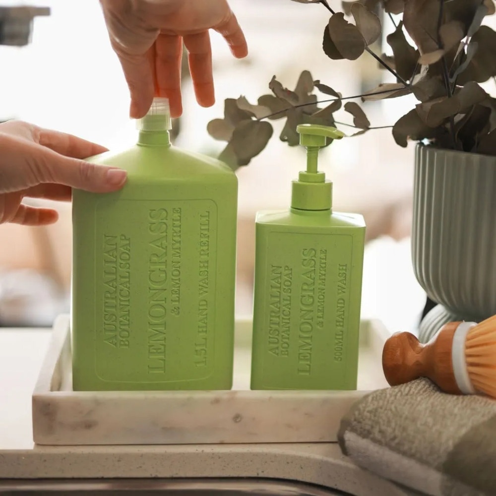 Australian Botanical Soap Lemongrass & Lemon Myrtle Hand Wash  (Kakadu Plum Coconut Oil Organic Aloe Vera Lemongrass And Myrtle Oil) Refill 1.5L