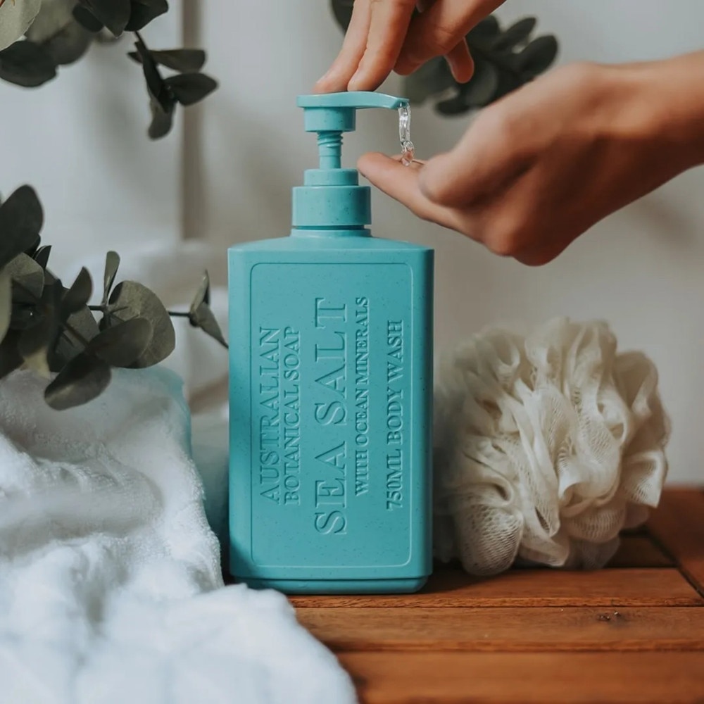 Australian Botanical Soap Sea Salt With Ocean Minerals (Chamomile Organic Aloe Vera And Sea Salt) Body Wash 750ml