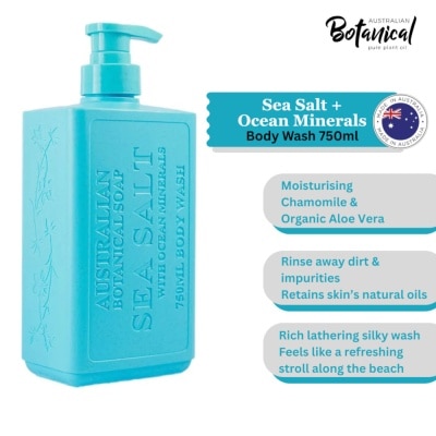 ABS Australian Botanical Soap Sea Salt With Ocean Minerals (Chamomile Organic Aloe Vera And Sea Salt) Body Wash 750ml
