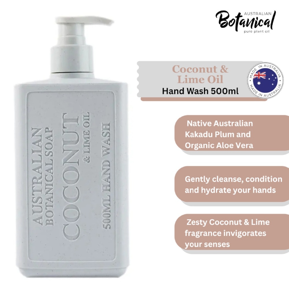 Australian Botanical Soap Coconut & Lime Oil (Chamomile Organic Aloe Vera Coconut And Lime) Body Wash 750ml
