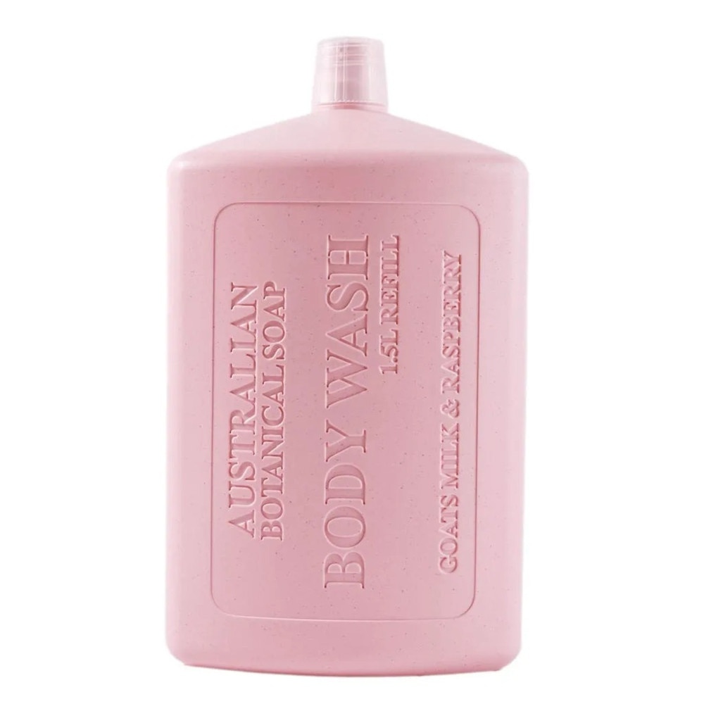 Australian Botanical Soap Goats Milk With Raspberry Body Wash  (Goat Milk Chamomile Organic Aloe Vera And Raspberry) Refill 1.5L