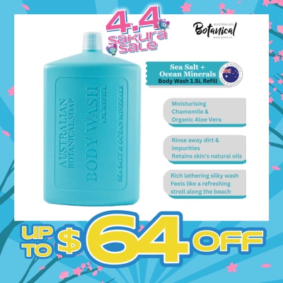 ABS - Australian Botanical Soap Sea Salt With Ocean Mineral  (Chamomile Organic Aloe Vera And Sea Salt) Body Wash 1.5L