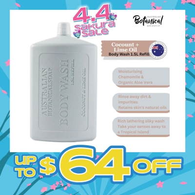 ABS - Australian Botanical Soap Coconut & Lime Body Wash (Chamomile Organic Aloe Vera Coconut And Lime) Refill 1.5L