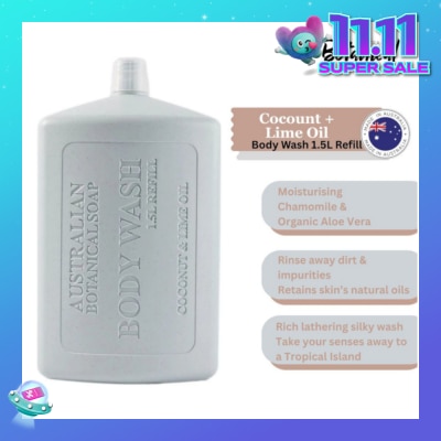 ABS Australian Botanical Soap Coconut & Lime Body Wash (Chamomile Organic Aloe Vera Coconut And Lime) Refill 1.5L