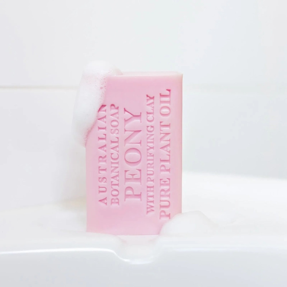 Australian Botanical Soap Peony Rose With Purifying Clay Soap Bar 200g