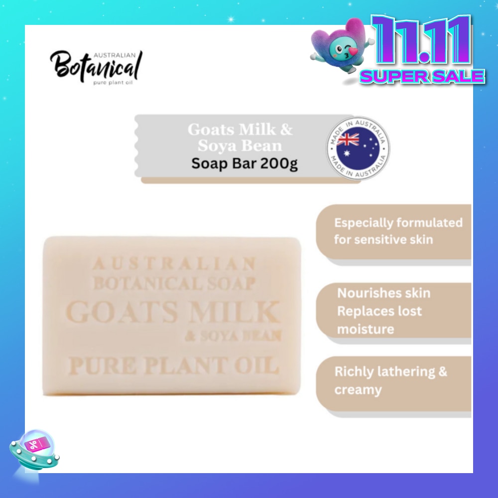 Australian Botanical Soap Goats Milk With Soya Bean Oil Soap Bar 200g