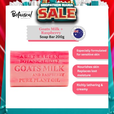 ABS - Australian Botanical Soap Goats Milk With Raspberry Soap Bar 200g