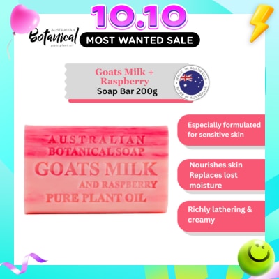 ABS Australian Botanical Soap Goats Milk With Raspberry Soap Bar 200g image