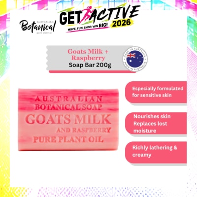 ABS - Australian Botanical Soap Goats Milk With Raspberry Soap Bar 200g image