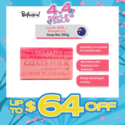 ABS - Australian Botanical Soap Goats Milk With Raspberry Soap Bar 200g