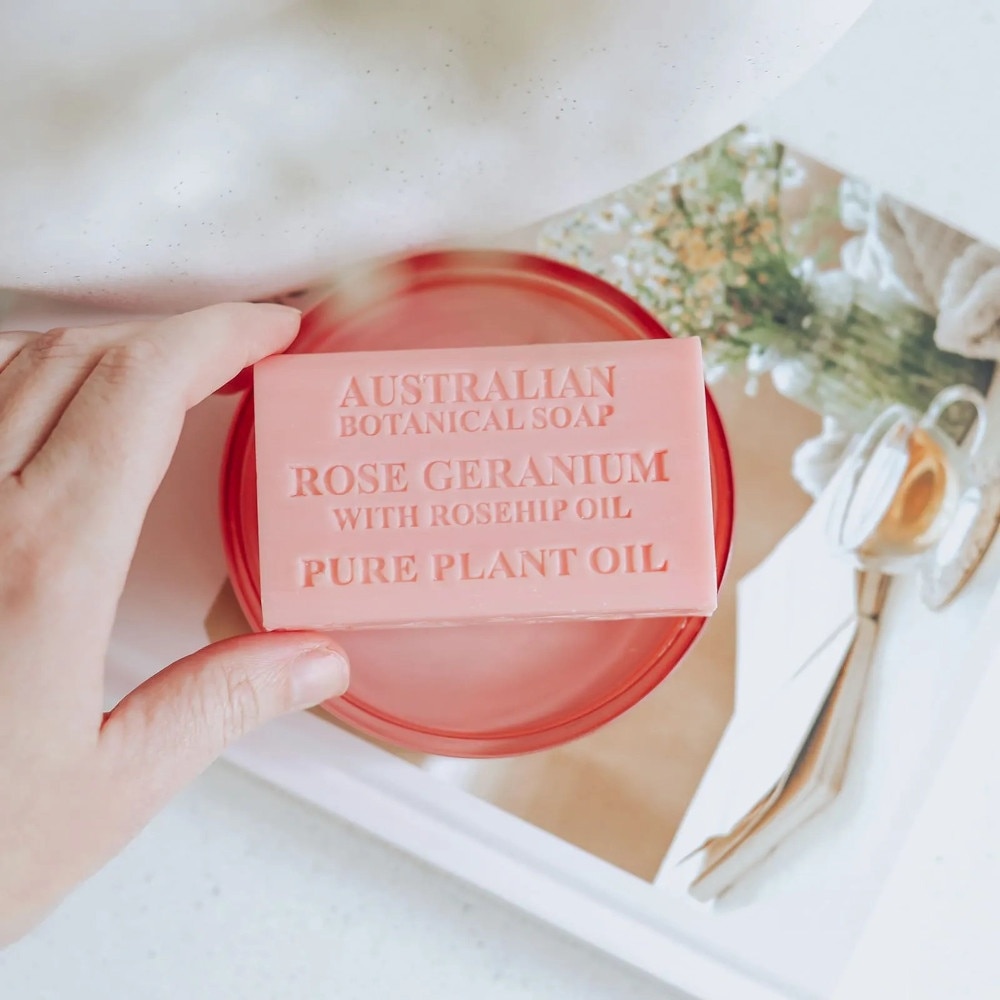 Australian Botanical Soap Rose Geranium With Rosehip Oil Soap Bar 200g