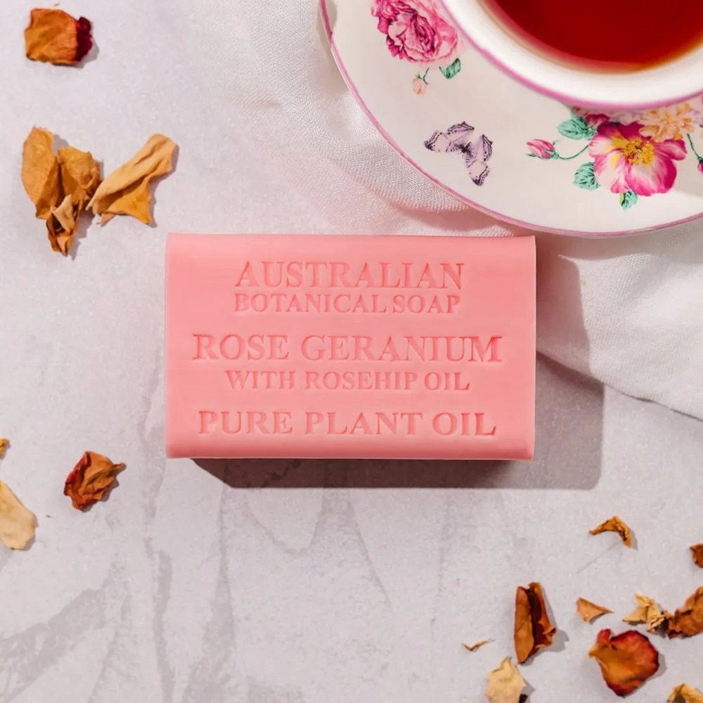 Australian Botanical Soap Rose Geranium With Rosehip Oil Soap Bar 200g