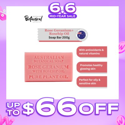 ABS - Australian Botanical Soap Rose Geranium With Rosehip Oil Soap Bar 200g