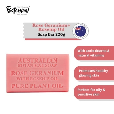ABS Australian Botanical Soap Rose Geranium With Rosehip Oil Soap Bar 200g