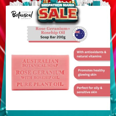 ABS - Australian Botanical Soap Rose Geranium With Rosehip Oil Soap Bar 200g