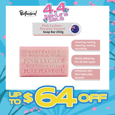 ABS - Australian Botanical Soap Pink Lychee With Pawpaw Extract Soap Bar 200g