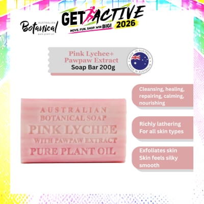 ABS - Australian Botanical Soap Pink Lychee With Pawpaw Extract Soap Bar 200g image