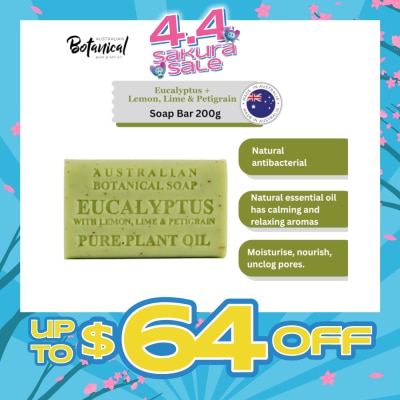 ABS - Australian Botanical Soap Eucalyptus With Lemon Lime And Petitgrain Soap Bar 200g