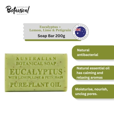 ABS Australian Botanical Soap Eucalyptus With Lemon Lime And Petitgrain Soap Bar 200g