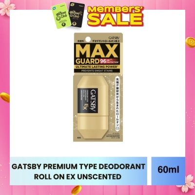 GATSBY Premium Type Deodorant Roll On Ex Unscented 60ml
