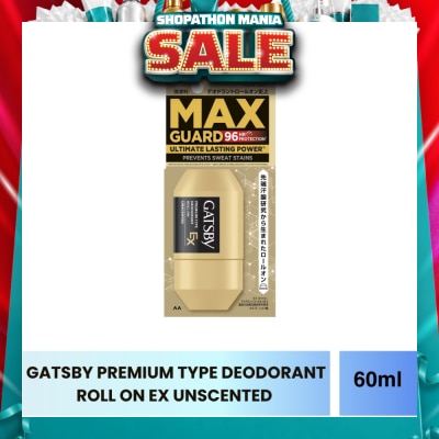 GATSBY - Premium Type Deodorant Roll On Ex Unscented 60ml