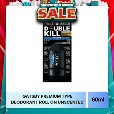 GATSBY - Premium Type Deodorant Roll On Unscented 60ml