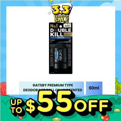 GATSBY Premium Type Deodorant Roll On Unscented 60ml