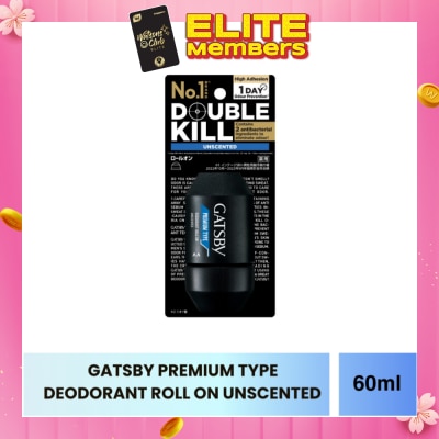 GATSBY Premium Type Deodorant Roll On Unscented 60ml