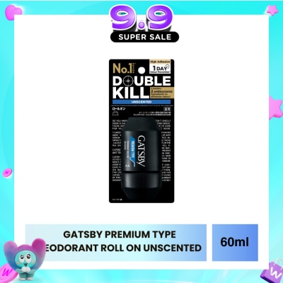 GATSBY - Premium Type Deodorant Roll On Unscented 60ml image