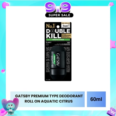 GATSBY - Premium Type Deodorant Roll On Aquatic Citrus 60ml image