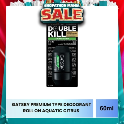 GATSBY - Premium Type Deodorant Roll On Aquatic Citrus 60ml