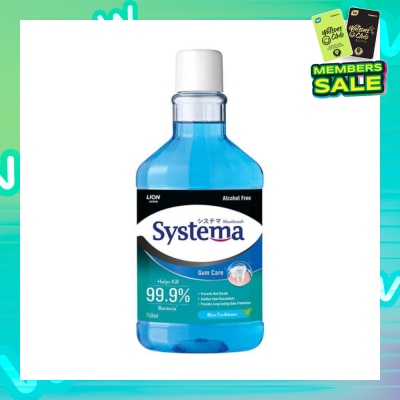 SYSTEMA Gum Care Mouthwash Blue Caribbean (Prevent Gum Problem Provide Long Lasting Protection) 750ml